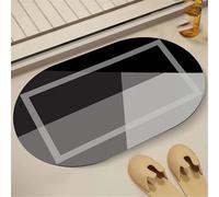 Alfombra Baño Diatomita de Piedra, Super Absorbente, Secado Rápido, Antideslizante, Alfombrilla baño Ducha Moderna, Lavable, Stone Bath Mat para Bañera Entrada y Cocina, Rug Charcoal 50x80cm 3-145