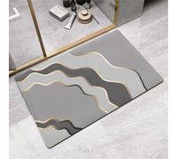 Alfombra Baño Diatomita de Piedra, Super Absorbente, Secado Rápido, Antideslizante, Alfombrilla baño Ducha Moderna, Lavable, Fina Stone Bath Mat para Bañera Entrada y Cocina, Rug Grey 50x80cm 3-909