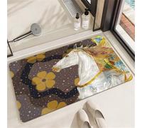 Alfombra Baño Diatomita de Piedra, Super Absorbente, Secado Rápido, Antideslizante, Alfombrilla baño Ducha Moderna, Lavable, Fina Stone Bath Mat para Bañera Entrada y Cocina, Rug Horse 45x70cm 3-1103