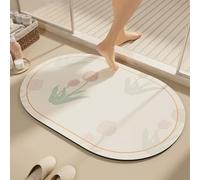 Alfombra Baño Diatomita de Piedra, Super Absorbente, Secado Rápido, Antideslizante, Alfombrilla baño Ducha Moderna, Lavable, Fina Stone Bath Mat para Bañera Entrada y Cocina, Rug Curved 40x60cm 3-343