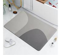 Alfombra Baño Diatomita de Piedra, Super Absorbente, Secado Rápido, Antideslizante, Alfombrilla baño Ducha Moderna, Lavable, Fina Stone Bath Mat para Bañera Entrada y Cocina, Rug Gray 80x120cm 3-1163
