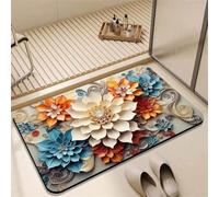 Alfombra Baño Diatomita de Piedra, Super Absorbente, Secado Rápido, Antideslizante, Alfombrilla baño Ducha Moderna, Lavable, Fina Stone Bath Mat para Bañera Entrada y Cocina, Rug Jardín 45x70cm 3-1233