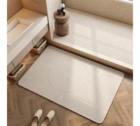 Alfombra Baño Diatomita Piedra Secado Rapido, Alfombrilla baño 140x200cm Antideslizante, Súper Absorbente, Diatomita, Lavable, Microfibra, Bath Mat para Cocina, Inodoro, Ducha, Bañera Beige 3-754