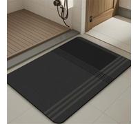 Alfombra Baño Diatomita Piedra Secado Rapido, Alfombrilla baño 40x60cm Antideslizante, Súper Absorbente, Diatomita, Lavable, Microfibra, Bath Mat para Cocina, Inodoro, Ducha, Bañera Charcoal 3-582