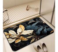 Alfombra Baño Diatomita Piedra Secado Rapido, Alfombrilla baño 60x90cm Antideslizante, Súper Absorbente, Diatomita, Lavable, Microfibra, Bath Mat para Cocina, Inodoro, Ducha, Bañera Plants 3-1192
