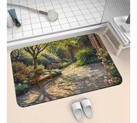 Alfombra Baño Diatomita Secado Rapido Piedra, Alfombrilla Ducha Antideslizante, Alfombra Cocina Super Absorbente Alfombras, Stone Bath Mat de Secado Rápido y Lavable Rug Impression 80x140cm 2-1229