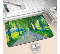 Alfombra Baño Diatomita Secado Rapido Piedra, Alfombrilla Ducha Antideslizante, Alfombra Cocina Super Absorbente Alfombras, Stone Bath Mat de Secado Rápido y Lavable Rug Painting 70x120cm 2-1257