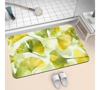 Alfombra Baño Diatomita Secado Rapido Piedra, Alfombrilla Ducha Antideslizante, Alfombra Cocina Super Absorbente Alfombras, Stone Bath Mat de Secado Rápido y Lavable Rug Leaves 140x200cm 2-1381