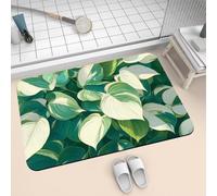 Alfombra Baño Diatomita Secado Rapido Piedra, Alfombrilla Ducha Antideslizante, Alfombra Cocina Super Absorbente Alfombras, Stone Bath Mat de Secado Rápido y Lavable Rug Leaves 120x170cm 2-1429