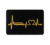 Alfombra Baño Divertido Conductor De Autobús Escolar Amor Negro Felpudo Antideslizante Felpudo Entrada Plegable Alfombrilla Baño para Pasillo Cocina Oficina 40X60Cm