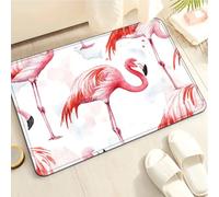 Alfombra Baño Flamingos Rojos Rosados Alfombra Ducha Antideslizante Lavable Tapetes para Pasillo Dormitorio Entrada Alfombrilla Baño Antideslizante para Salir de la Ducha (50x80cm)