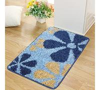 Alfombra Baño Flor Azul Alfombrilla Baño Microfibra Bath Mat Antideslizante Alfombra Ducha Secado Rapido Gruesa Agua Absorbente Bathroom Mat Suave Carpete 40x60cm