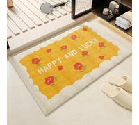Alfombra Baño Flor Naranja Roja Alfombrilla Baño Microfibra Bath Mat Antideslizante Alfombra Ducha Secado Rapido Gruesa Agua Absorbente Bathroom Mat Suave Carpete 50x80cm
