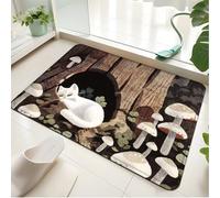 Alfombra Baño Gato Árbol Marrón Alfombra Ducha Antideslizante Lavable Tapetes para Pasillo Dormitorio Entrada Alfombrilla Baño Antideslizante para Salir de la Ducha (40x60cm)