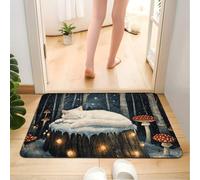 Alfombra Baño Gato Azul De Setas Alfombra Ducha Antideslizante Lavable Tapetes para Pasillo Dormitorio Entrada Alfombrilla Baño Antideslizante para Salir de la Ducha (40x60cm)