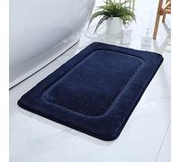 Alfombra Baño Geometría Azul Marino Alfombrilla Baño Microfibra Bath Mat Antideslizante Alfombra Ducha Secado Rapido Gruesa Agua Absorbente Bathroom Mat Suave Carpete 40x60cm