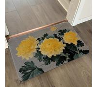 Alfombra Baño Gris Amarillo Limón Alfombrilla Baño Microfibra Alfombra Ducha Antideslizante Bath Mat Secado Rapido Gruesa Agua Absorbente Bathroom Mat Suave Carpete 50x80cm