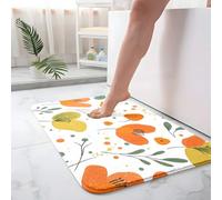 Alfombra Baño Hojas Florales Naranjas Alfombra Ducha Antideslizante Lavable Tapetes para Pasillo Dormitorio Entrada Alfombrilla Baño Antideslizante para Salir de la Ducha (40x60cm)