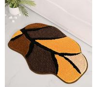 Alfombra Baño Hojas Marrones Naranjas Alfombra Ducha Antideslizante Lavable Tapetes para Pasillo Dormitorio Entrada Alfombrilla Baño Antideslizante para Salir de la Ducha (40x60cm)