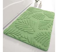 Alfombra Baño Hojas Verdes Elegantes Alfombra Ducha Antideslizante Lavable Tapetes para Pasillo Dormitorio Entrada Alfombrilla Baño Antideslizante para Salir de la Ducha (40x60cm)