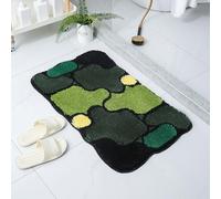 Alfombra Baño Limón Amarillo Verde Alfombrilla Baño Microfibra Bath Mat Antideslizante Alfombra Ducha Secado Rapido Gruesa Agua Absorbente Bathroom Mat Suave Carpete 50x80cm