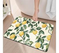 Alfombra Baño Limón Amarillo Verde Alfombrilla Baño Microfibra Bath Mat Antideslizante Alfombra Ducha Secado Rapido Gruesa Agua Absorbente Bathroom Mat Suave Carpete 50x80cm