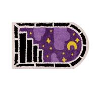 Alfombra Baño Luna Púrpura Negro Alfombrilla Baño Microfibra Bath Mat Antideslizante Alfombra Ducha Secado Rapido Gruesa Agua Absorbente Bathroom Mat Suave Carpete 40x60cm