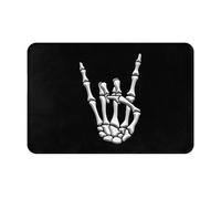 Alfombra Baño Mano Esquelética De Rock N Roll Felpudo Resistente Alfombrilla Baño Absorbente Felpudo Entrada para Jardín Exterior Cocina 40X60Cm