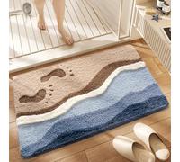 Alfombra Baño Marrón Blanca Azul Tapete Alfombrilla Baño Antideslizante Microfibra Antideslizante Bath Mat Gruesa Suave Agua Absorbente Bathroom Mat 40x60cm