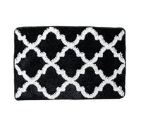 Alfombra Baño Negro Blanca Alfombrilla Baño Microfibra Bath Mat Antideslizante Alfombra Ducha Secado Rapido Gruesa Agua Absorbente Bathroom Mat Suave Carpete 50x80cm