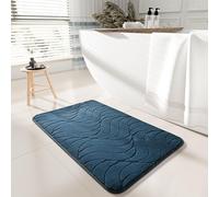 Alfombra Baño Patrón Azul Marino Alfombrilla Baño Microfibra Bath Mat Antideslizante Alfombra Ducha Secado Rapido Gruesa Agua Absorbente Bathroom Mat Suave Carpete 40x60cm