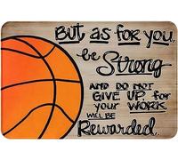 Alfombra Baño Pero En Cuanto A Ti, Sé Fuerte, Tu Trabajo Será Recompensado. Baloncesto Felpudo Secado Rápido Alfombrilla Baño Antideslizante Felpudo Entrada para Exterior Bañera Ducha 40X60Cm