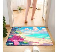Alfombra Baño Playa Amarilla Beige Alfombra Ducha Antideslizante Lavable Tapetes para Pasillo Dormitorio Entrada Alfombrilla Baño Antideslizante para Salir de la Ducha (40x60cm)