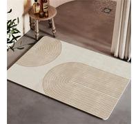 Alfombra Baño Secado Rapido 40x60cm Alfombra de Baño Alfombrilla Ducha Antideslizante, Súper Absorbente Alfombrilla Baño Lavable Suave Alfombras de Baño para BañEra, Ducha, Cocina, Puerta Beige