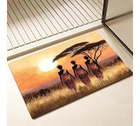 Alfombra Baño Secado Rapido con Diatomita, 40 x 50 cm Antideslizante Bañera Alfombra de Baño África, Super Absorbente Alfombrilla Ducha con Múltiples Aplicaciones para Cocina, Bañera, Mujer D-6700