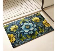 Alfombra Baño Secado Rapido con Diatomita, 50 x 60 cm Antideslizante Bañera Alfombra de Baño Tropical, Super Absorbente Alfombrilla Ducha con Múltiples Aplicaciones para Cocina, Bañera, Flores D-3246