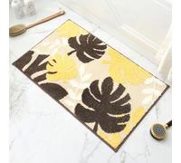 Alfombra Baño Tropical Amarillo Marrón Alfombrilla Baño Microfibra Bath Mat Antideslizante Alfombra Ducha Secado Rapido Gruesa Agua Absorbente Bathroom Mat Suave Carpete 50x80cm
