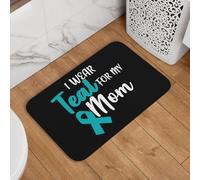 Alfombra Baño Visto De Color Turquesa por El Cáncer De Ovario De Mi Madre. Alfombrilla Baño Plegable Felpudo Entrada Secado Rápido Alfombra Entrada para Puerta Hogar Cocina 40X60Cm