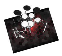 Alfombra Batería Eléctrica Alfombra para Batería Alfombrilla de Tambor Tapetes Acústicas Alfombras Drum Insonorizada Alfombras Rectangulares para Bombo Caja Alfombrillas Antideslizantes 160 x 140 cm