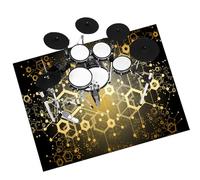 Alfombra Batería Eléctrica Alfombra para Batería Alfombrilla de Tambor Tapetes Acústicas Alfombras Drum Insonorizada Alfombras Rectangulares para Bombo Caja Alfombrillas Antideslizantes 160 x 140 cm