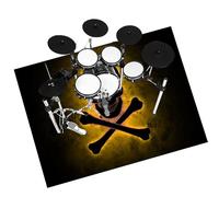 Alfombra Batería Eléctrica Alfombra para Batería Alfombrilla de Tambor Tapetes Acústicas Alfombras Drum Insonorizada Alfombras Rectangulares para Bombo Caja Alfombrillas Antideslizantes 160 x 140 cm