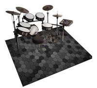 Alfombra Bateria Electronica Insonorizada Alfombra Antideslizante para Bateria Acustica Alfombras Drum Alfombrilla de Protección del Suelo para Sala de Música Estudio Alfombra de Tambor 140 x 100 cm