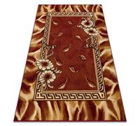Alfombra BCF Morad TRIO Flores hojas clásico - burdeos 80x150 cm