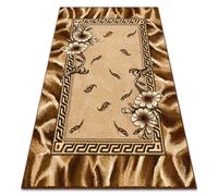 Alfombra BCF Morad TRIO Flores hojas clásico - dorado oscuro 80x150 cm