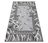 Alfombra BCF Morad TRIO Flores hojas clásico - gris 80x150 cm
