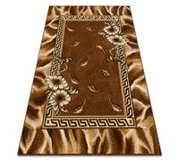 Alfombra BCF Morad TRIO Flores hojas clásico - marrón 80x150 cm