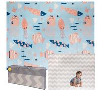 Alfombra Bebe Acolchada Plegable 150x180x1cm - Tapete Actividades Impermeable Reversible - Gimnasio Infantil - Manta Juegos y Regalo Ideal - Parque Infantil Bebé - Tapete Bebé - Colchoneta Suelo