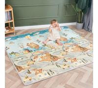 Alfombra Bebe Acolchada Plegable 180x200x1.5cm- Gimnasio Bebe - Manta De Juegos Bebe - Manta Actividades Bebe Impermeable Reversible - Tapete De Actividades Bebe - Gimnasio Infantil Bebe - Regalo Bebe