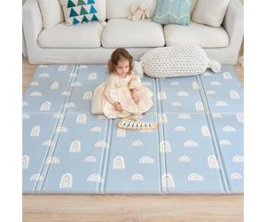 Alfombra Bebe Acolchada Plegable 180x200x1.5cm- Gimnasio Bebe - Manta De Juegos - Manta Actividades Impermeable Reversible - Tapete De Actividades - Gimnasio Infantil - Regalo