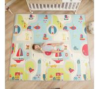 Alfombra Bebe Acolchada Plegable 180x200x1.5cm- Gimnasio - Manta De Juegos - Manta Actividades Impermeable Reversible - Tapete De Actividades - Gimnasio Infantil - Regalo bebe